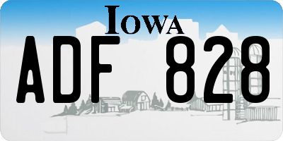 IA license plate ADF828