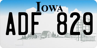 IA license plate ADF829