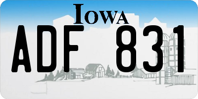 IA license plate ADF831