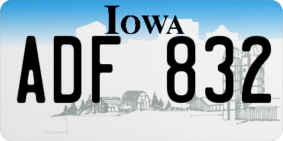 IA license plate ADF832