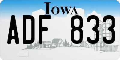 IA license plate ADF833