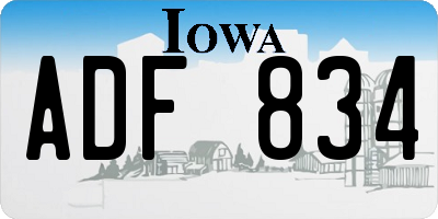 IA license plate ADF834