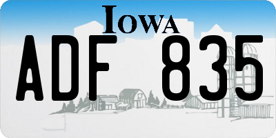 IA license plate ADF835