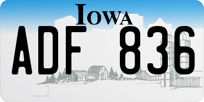 IA license plate ADF836