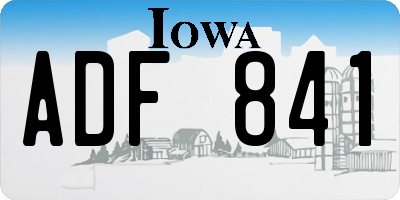 IA license plate ADF841