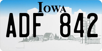 IA license plate ADF842