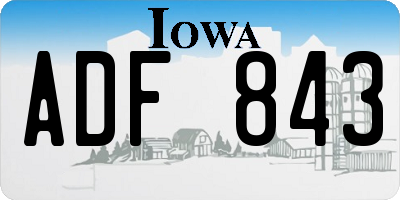 IA license plate ADF843