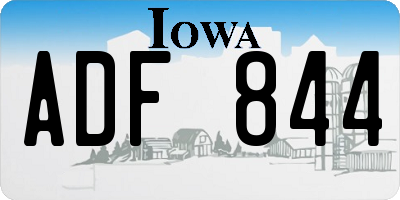 IA license plate ADF844