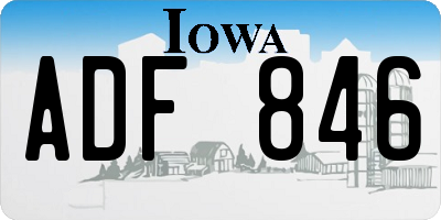 IA license plate ADF846