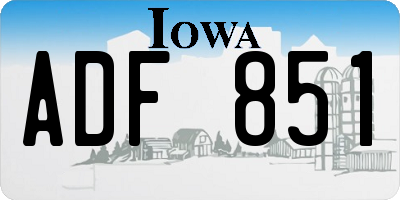 IA license plate ADF851