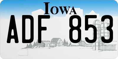 IA license plate ADF853