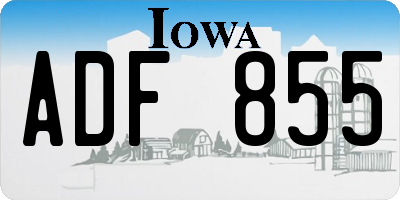 IA license plate ADF855