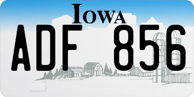IA license plate ADF856