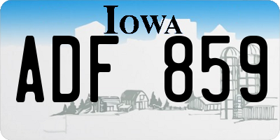 IA license plate ADF859