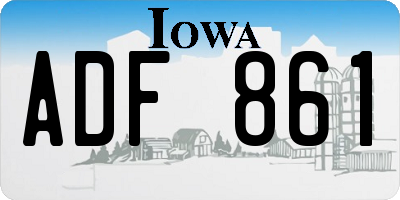 IA license plate ADF861