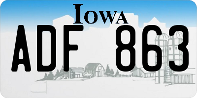 IA license plate ADF863