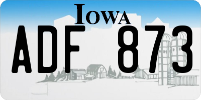 IA license plate ADF873
