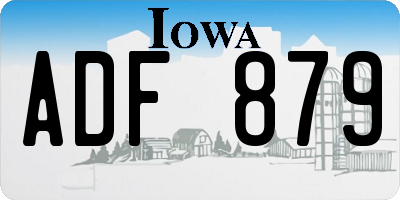 IA license plate ADF879