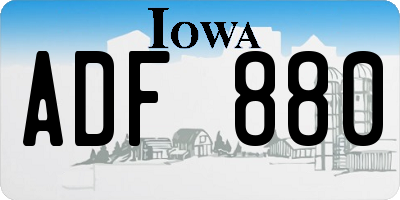 IA license plate ADF880