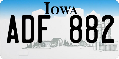 IA license plate ADF882