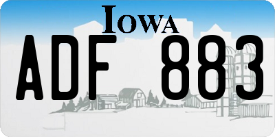 IA license plate ADF883