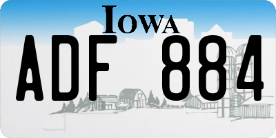 IA license plate ADF884