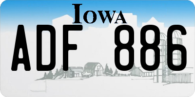 IA license plate ADF886