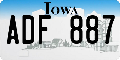 IA license plate ADF887