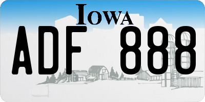 IA license plate ADF888