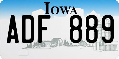IA license plate ADF889