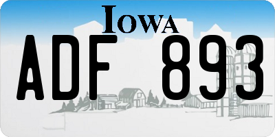 IA license plate ADF893