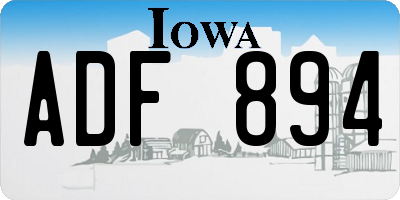 IA license plate ADF894
