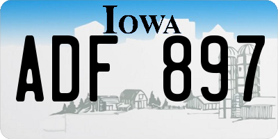IA license plate ADF897