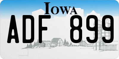 IA license plate ADF899