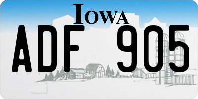 IA license plate ADF905