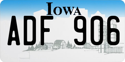 IA license plate ADF906