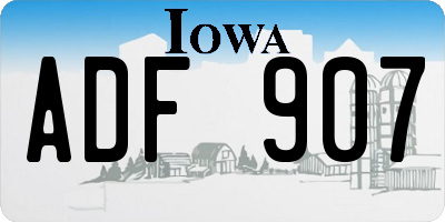IA license plate ADF907