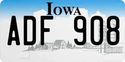 IA license plate ADF908