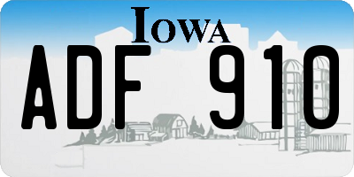 IA license plate ADF910