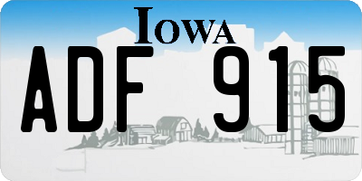 IA license plate ADF915