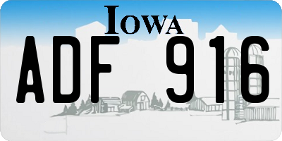 IA license plate ADF916