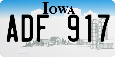 IA license plate ADF917