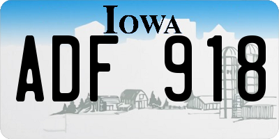 IA license plate ADF918