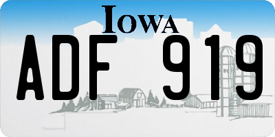 IA license plate ADF919