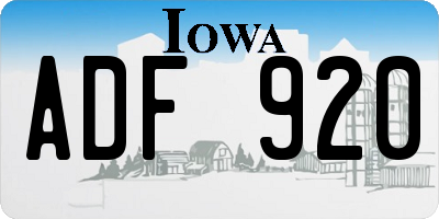 IA license plate ADF920