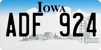 IA license plate ADF924