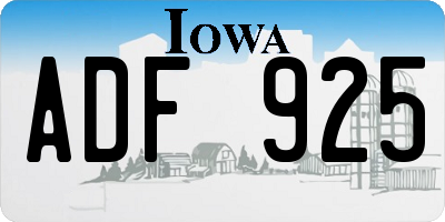 IA license plate ADF925