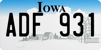 IA license plate ADF931