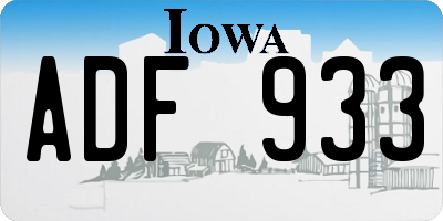 IA license plate ADF933