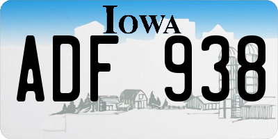 IA license plate ADF938